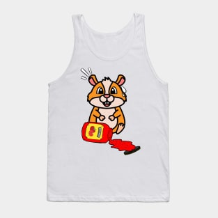 Funny hamster spilled tomato ketchup Tank Top